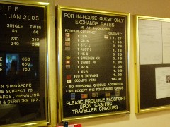 HOTELでの外貨両替レート