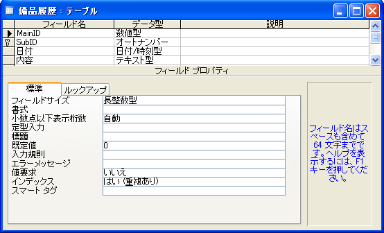 サンプルのテーブル2